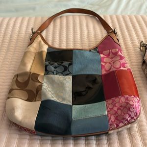 Coach multi color patchwork shoulder bag